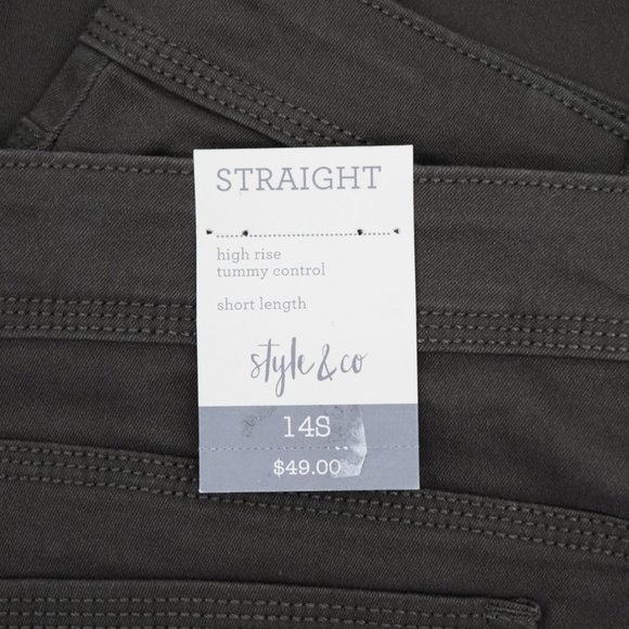 Style & Co High Rise Straight Leg Tummy Control Jeans, 14S - Picture 3 of 4